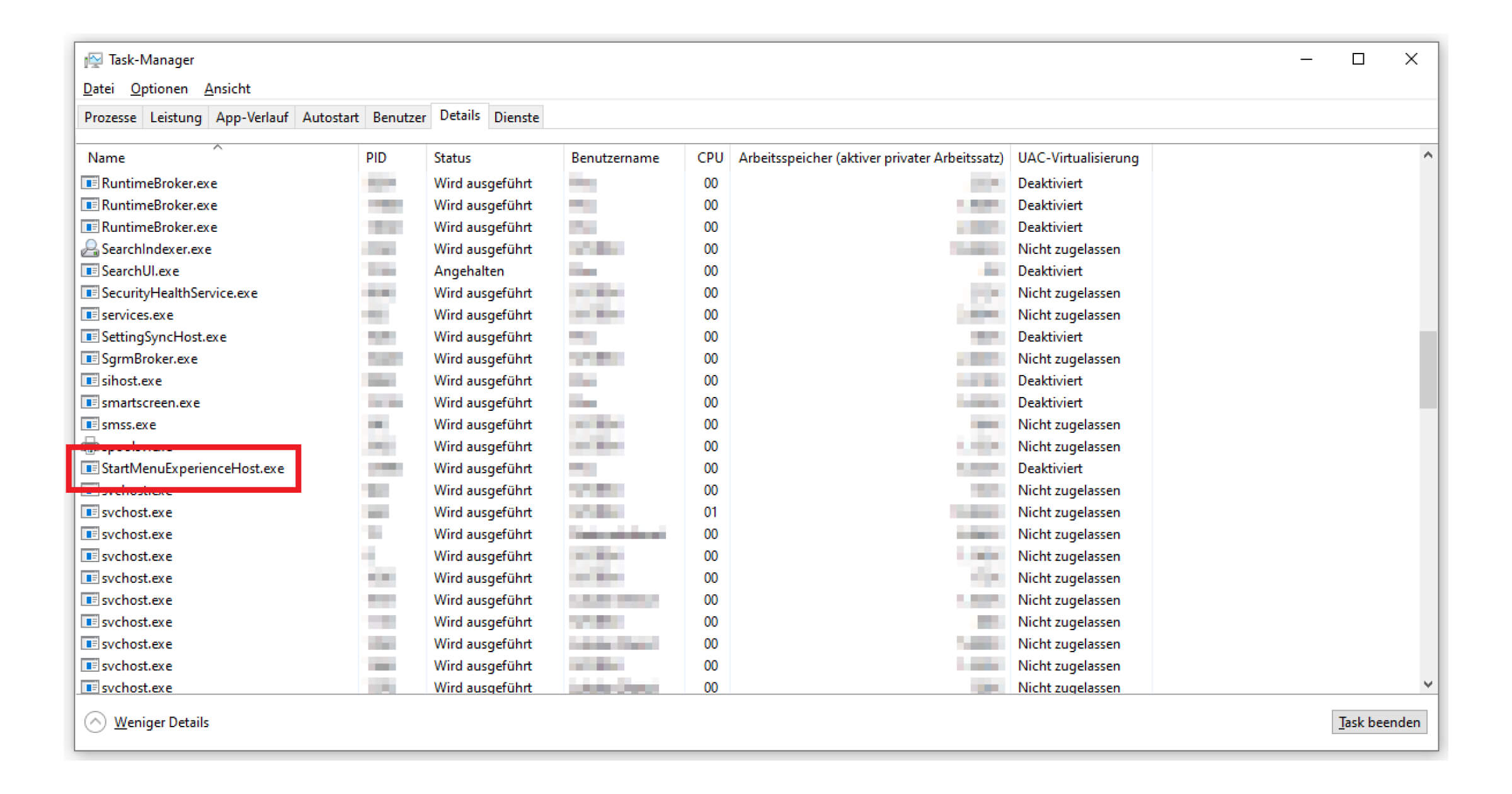 Um Start und Cortana reparieren zu können, ist dieser Prozess essenziell