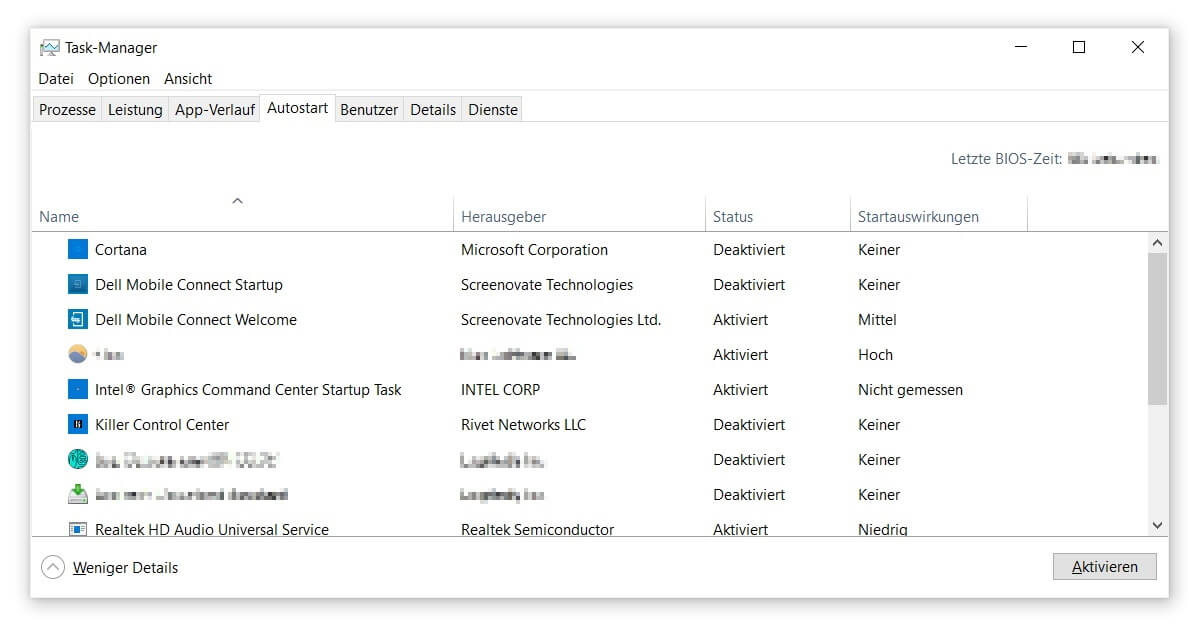 Über den Autostart den Windows 10 Startvorgang beschleunigen