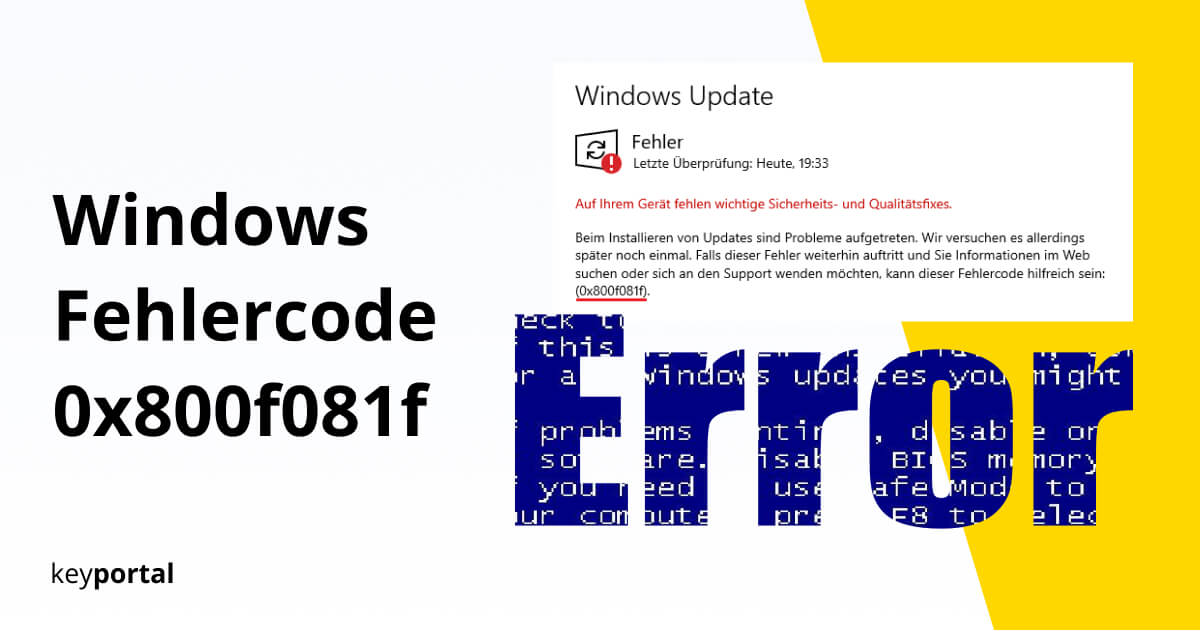 Windows Update Fehler 0x800f081f mit DISM Tool bereinigen